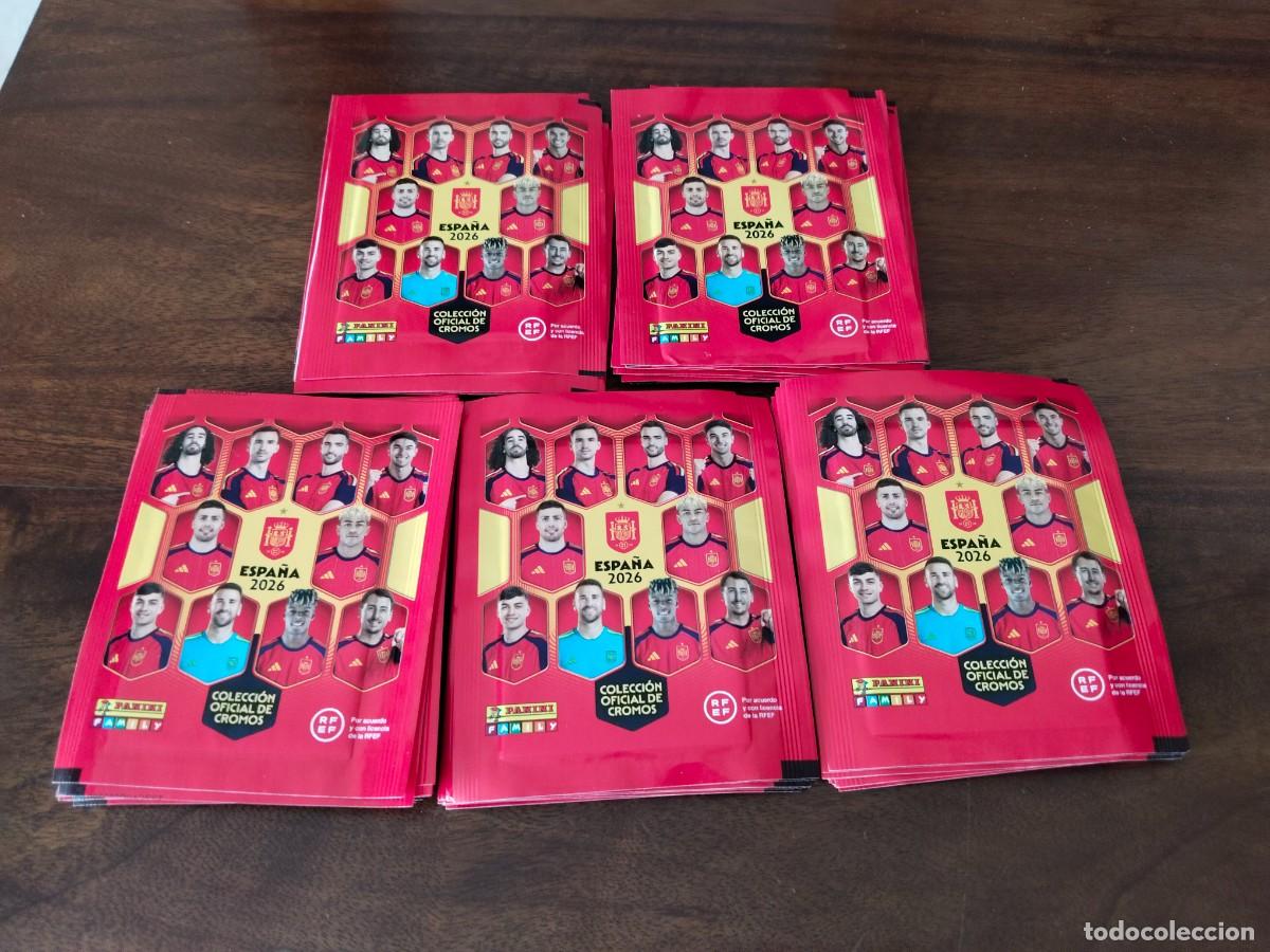 Cromos de f&uacute;tbol: 50 sobres Selecci&oacute;n Espa&ntilde;ola Mundial 2026. 100 cromos, 50 puntos.