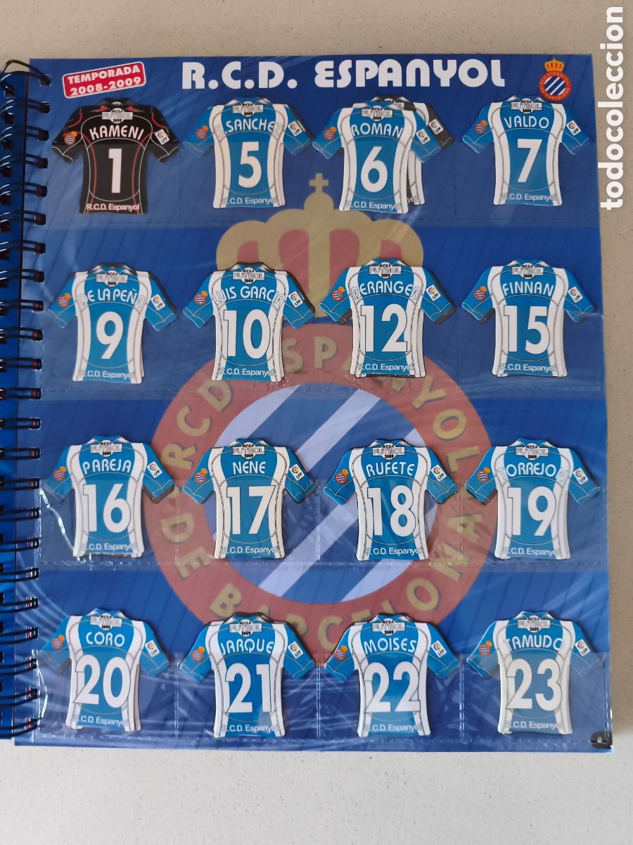 Cromos de f&uacute;tbol: EQUIPO COMPLETO MEGA FUTBOL MAGNETS ESPANYOL