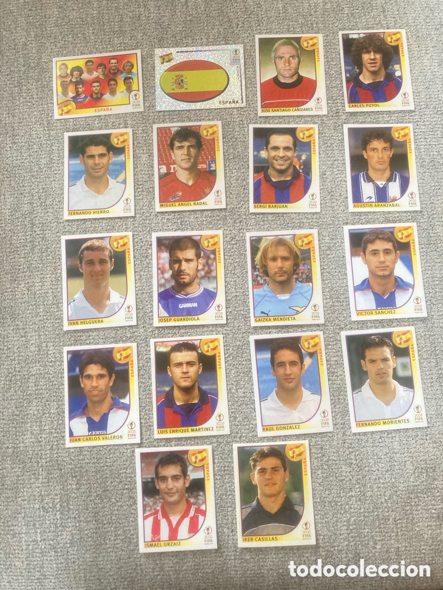 Cromos de f&uacute;tbol: Set completo Espa&ntilde;a mundial korea Japan 2002-Spain-World Cup-Panini