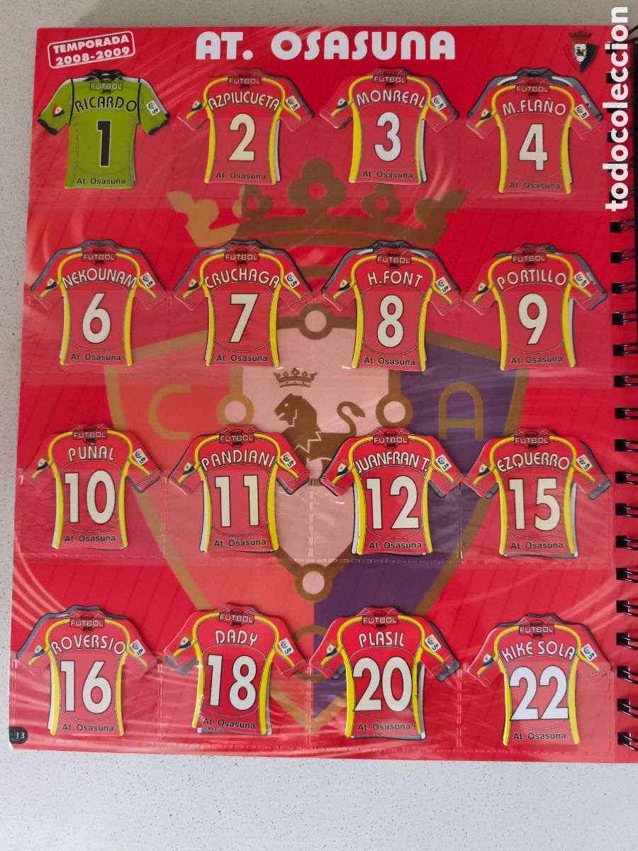 Cromos de f&uacute;tbol: EQUIPO COMPLETO MEGA FUTBOL MAGNETS OSASUNA