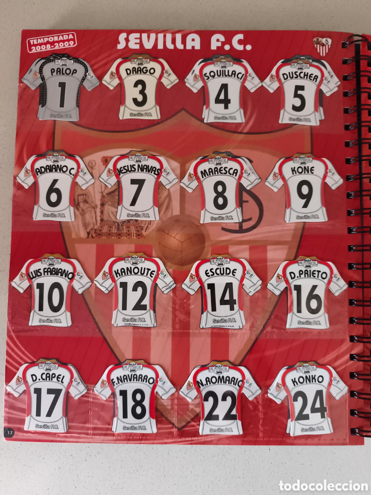 Cromos de f&uacute;tbol: EQUIPO COMPLETO MEGA FUTBOL MAGNETS SEVILLA