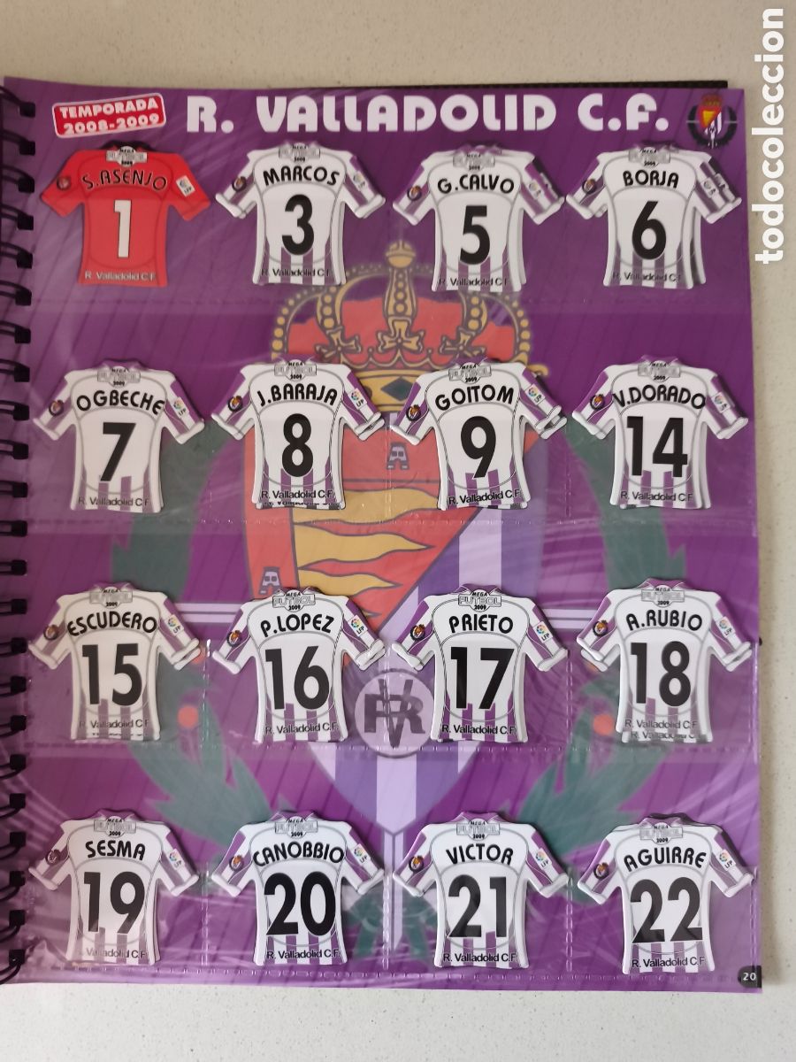 Cromos de f&uacute;tbol: EQUIPO COMPLETO MEGA FUTBOL MAGNETS VALLADOLID