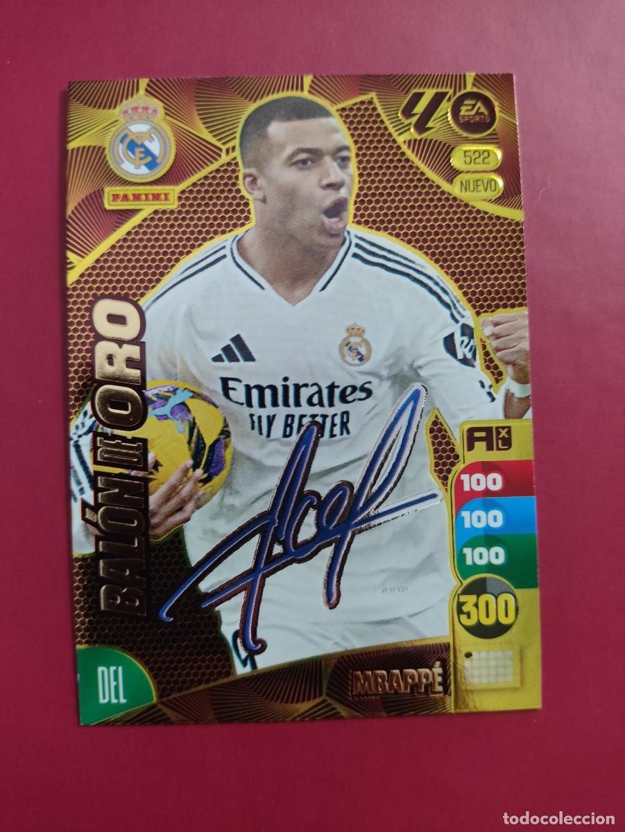 Figurine di Calcio: 522 MBAPPE NUEVO BALON DE ORO FIRMADO REAL MADRID ADRENALYN 2024-25