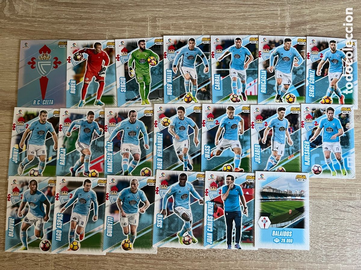 Cromos de f&uacute;tbol: CELTA DE VIGO MEGACRACKS MGK 2017 2018 17 18 LOTE COLECCI&Oacute;N EQUIPO COMPLETO CON TODO