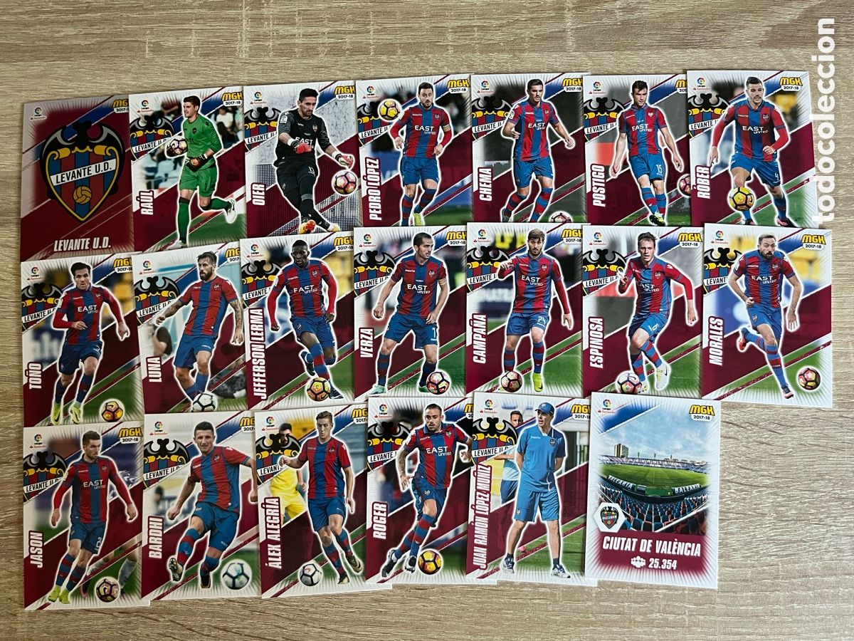 Cartes &agrave; collectionner de Football: LEVANTE CF MEGACRACKS MGK 2017 2018 17 18 LOTE COLECCI&Oacute;N EQUIPO COMPLETO CON TODO