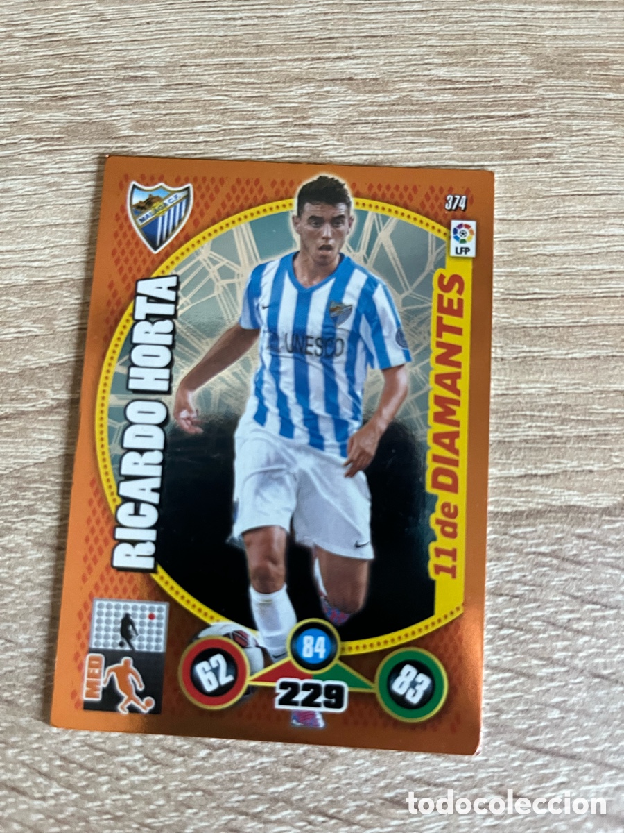 Cromos de f&uacute;tbol: 374 RICARDO HORTA 11 DE DIAMANTES ADRENALYN 2014 2015 14 15 M&Aacute;LAGA