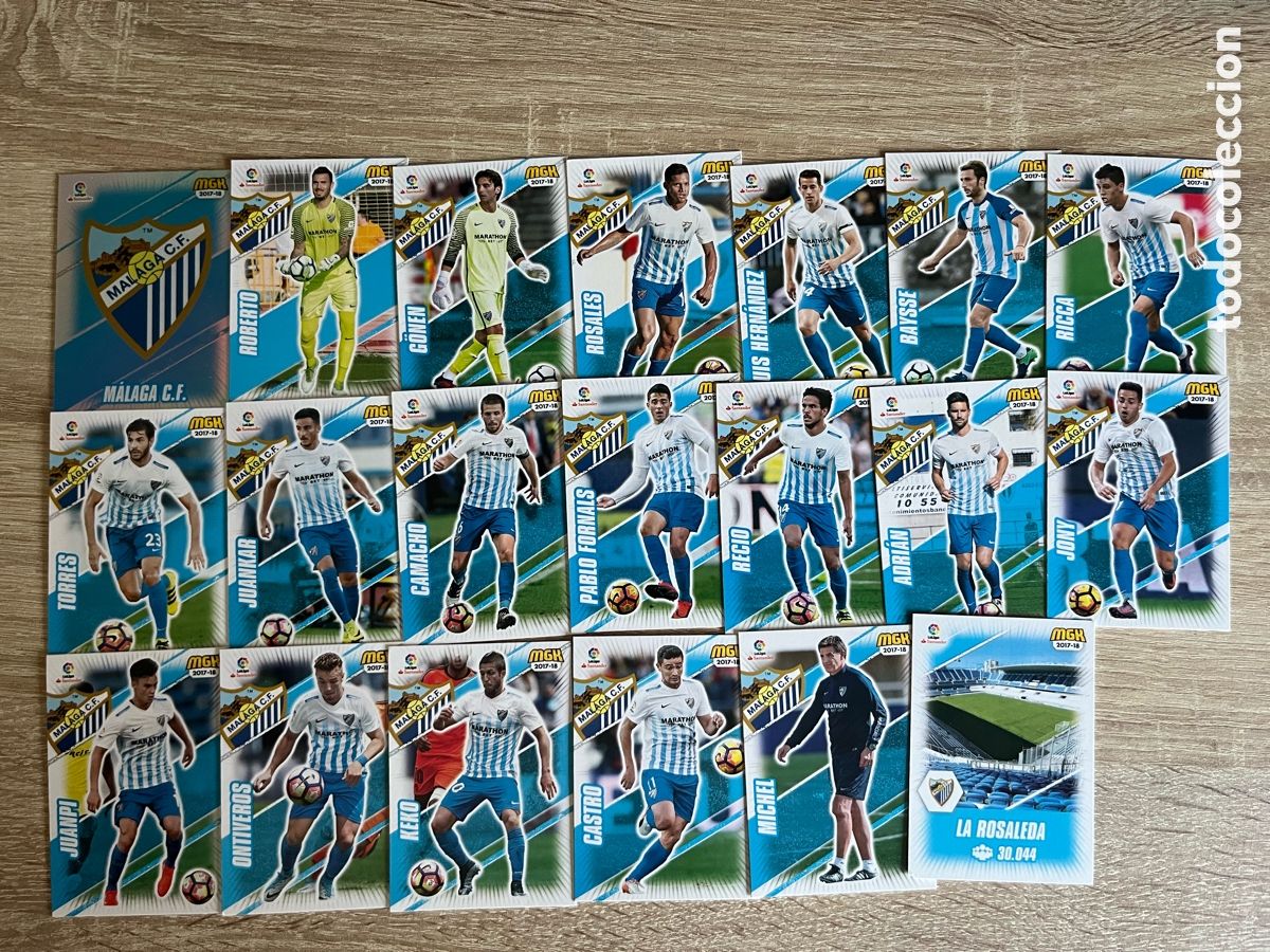 Cartes &agrave; collectionner de Football: M&Aacute;LAGA CF MEGACRACKS MGK 2017 2018 17 18 LOTE COLECCI&Oacute;N EQUIPO COMPLETO CON TODO