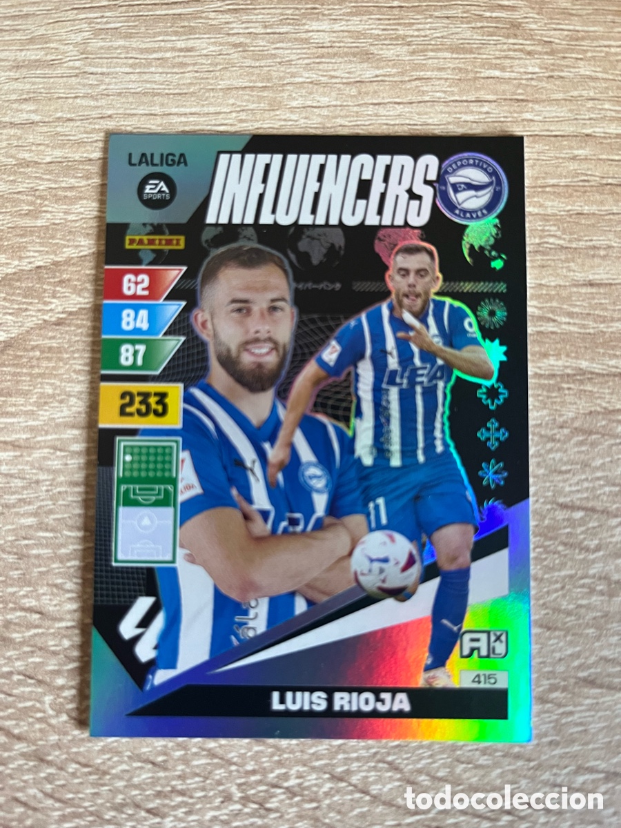 Cromos de f&uacute;tbol: 415 LUIS RIOJA INFLUENCERS ADRENALYN 2023 2024 23 24 ALAV&Eacute;S