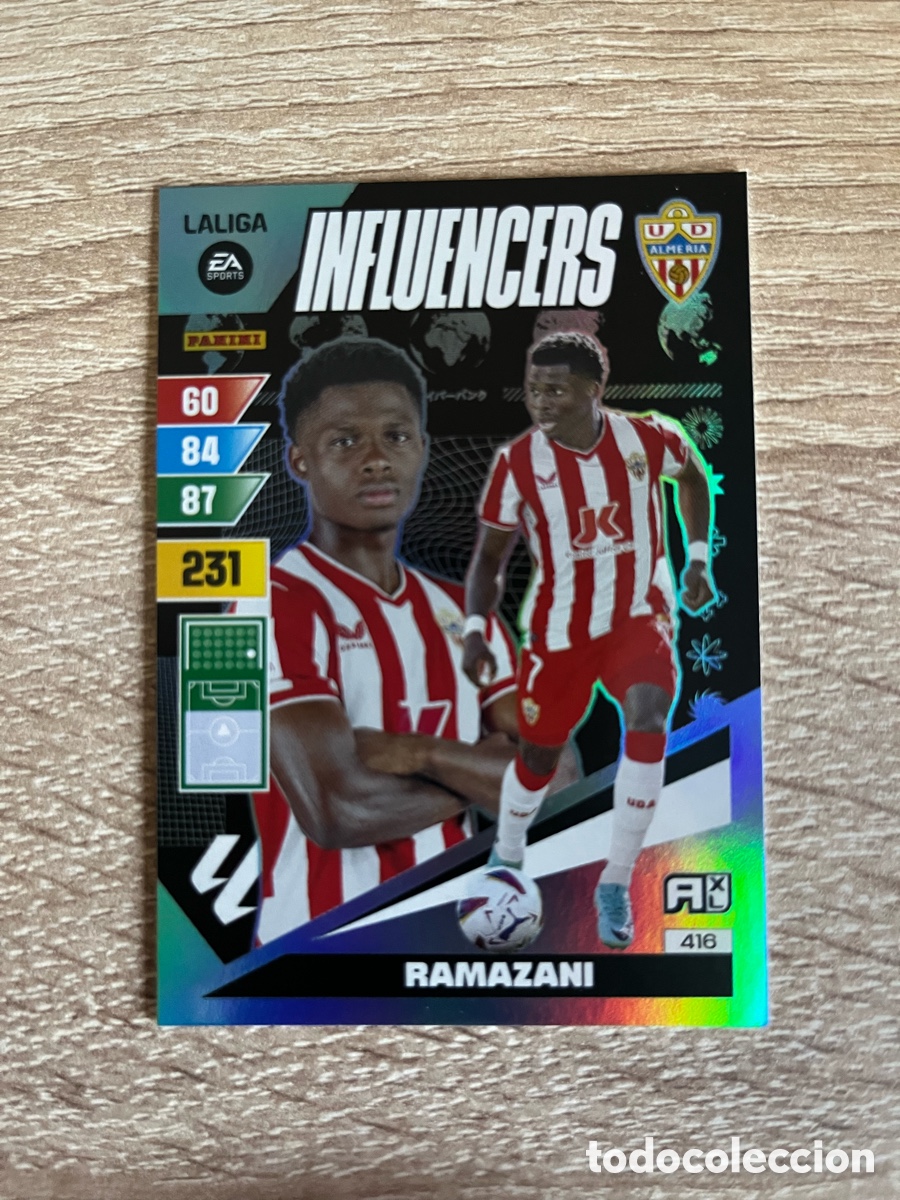 Cromos de f&uacute;tbol: 416 RAMAZANI INFLUENCERS ADRENALYN 2023 2024 23 24 ALMER&Iacute;A
