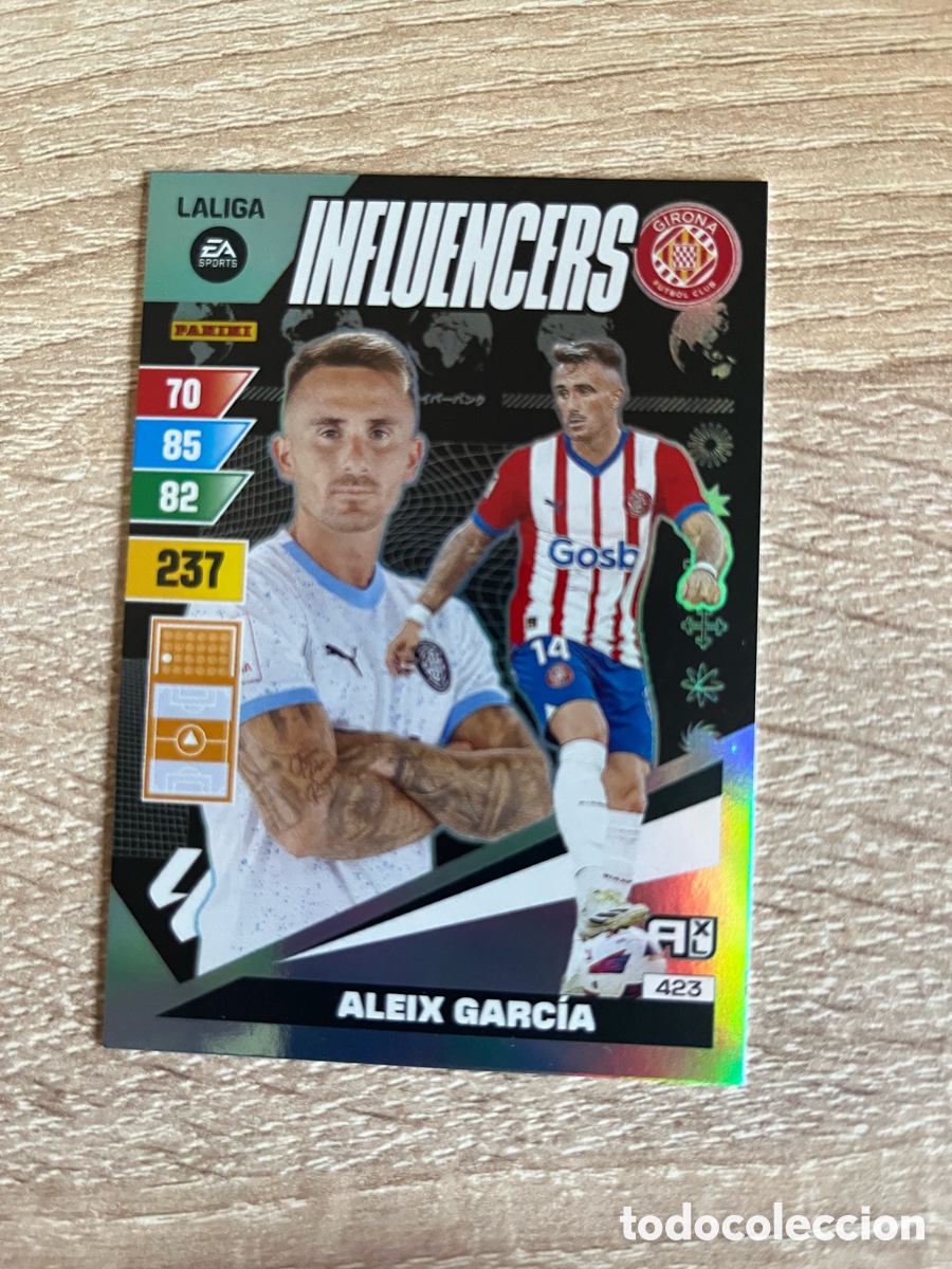 Cromos de f&uacute;tbol: 423 ALEIX GARC&Iacute;A INFLUENCERS ADRENALYN 2023 2024 23 24 GIRONA