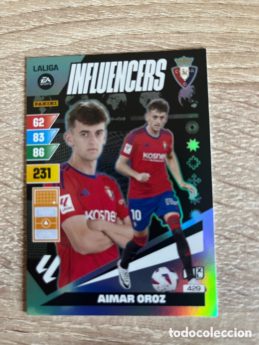 Cromos de f&uacute;tbol: 429 AIMAR OROZ INFLUENCERS ADRENALYN 2023 2024 23 24 OSASUNA