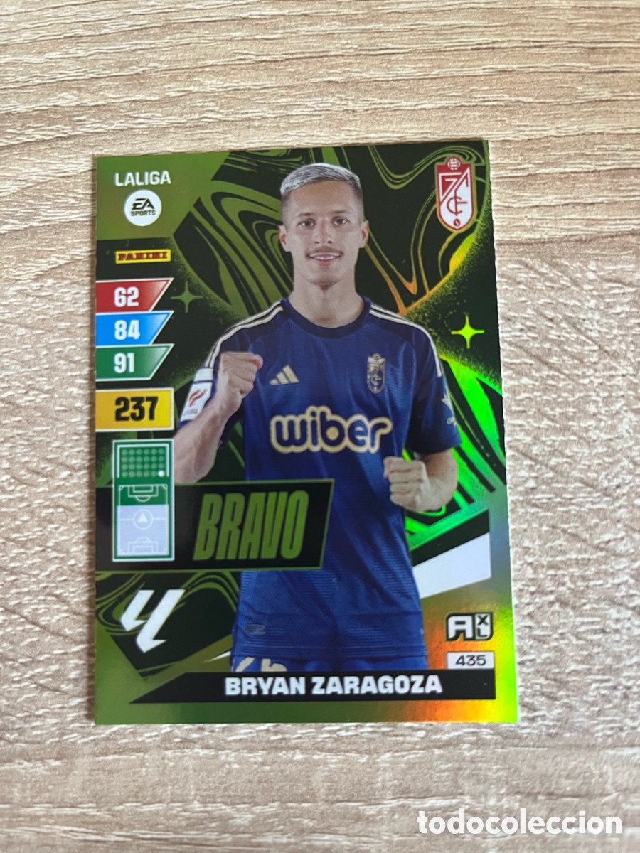 Cromos de f&uacute;tbol: 435 BRYAN ZARAGOZA BRAVO ADRENALYN 2023 2024 23 24 GRANADA