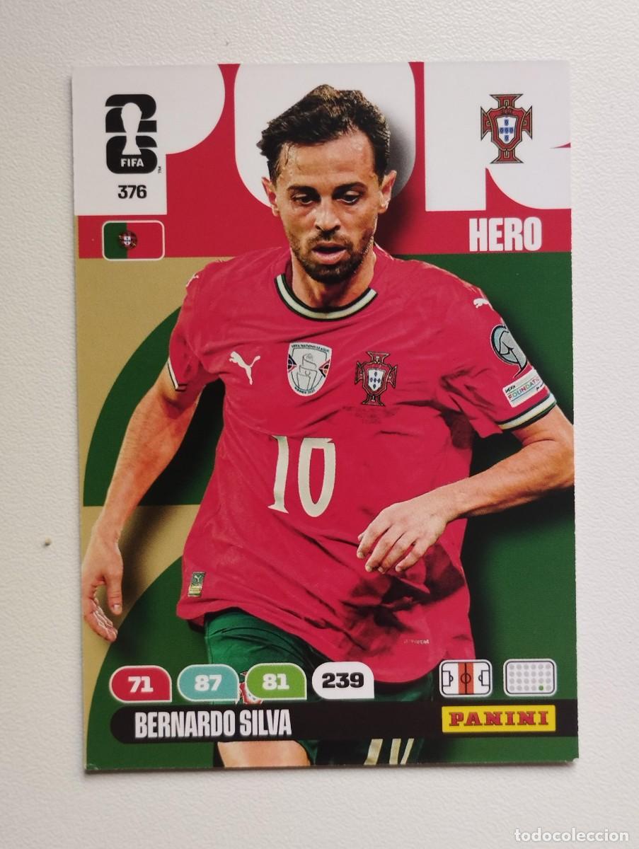 Cromos de f&uacute;tbol: CROMO CARD ADRENALYN PANINI MUNDIAL WORLD CUP 2026 HERO BERNARDO SILVA 376 PORTUGAL