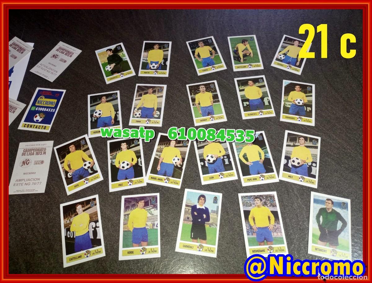 Cromos de f&uacute;tbol: 21 jugadores ud las palmas LIGA DE FUTBOL 73 74 cromos editados por Niccromo