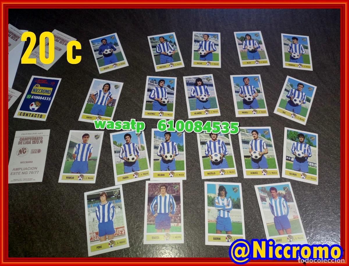 Cromos de f&uacute;tbol: 20 jugadores malaga LIGA DE FUTBOL 73 74 cromos editados por Niccromo