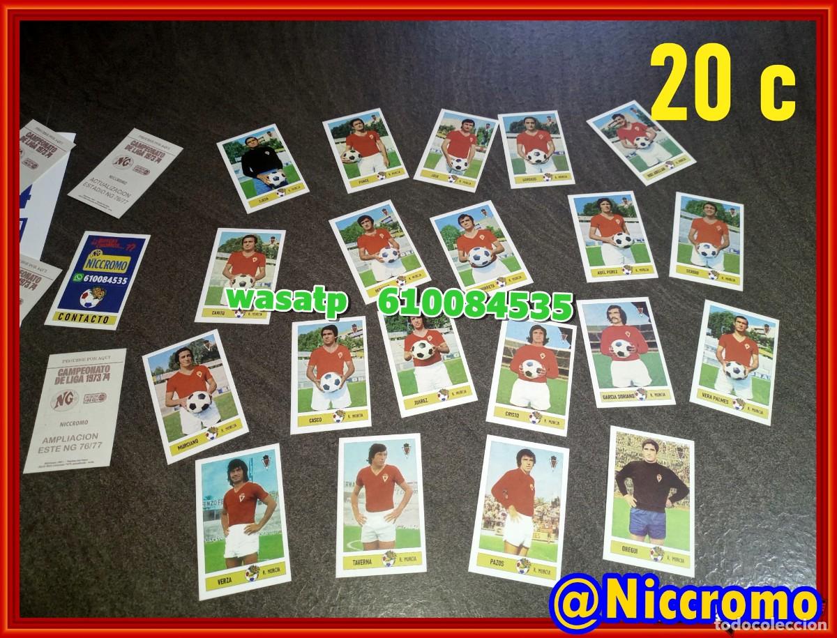 Cromos de f&uacute;tbol: 20 jugadores real murcia LIGA DE FUTBOL 73 74 cromos editados por Niccromo
