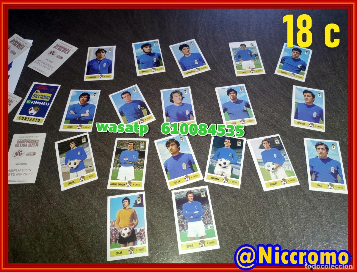 Cromos de f&uacute;tbol: 18 jugadores real oviedo LIGA DE FUTBOL 73 74 cromos editados por Niccromo