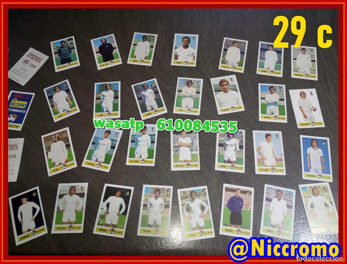 Cromos de f&uacute;tbol: 29 jugadores real madrid LIGA DE FUTBOL 73 74 cromos editados por Niccromo