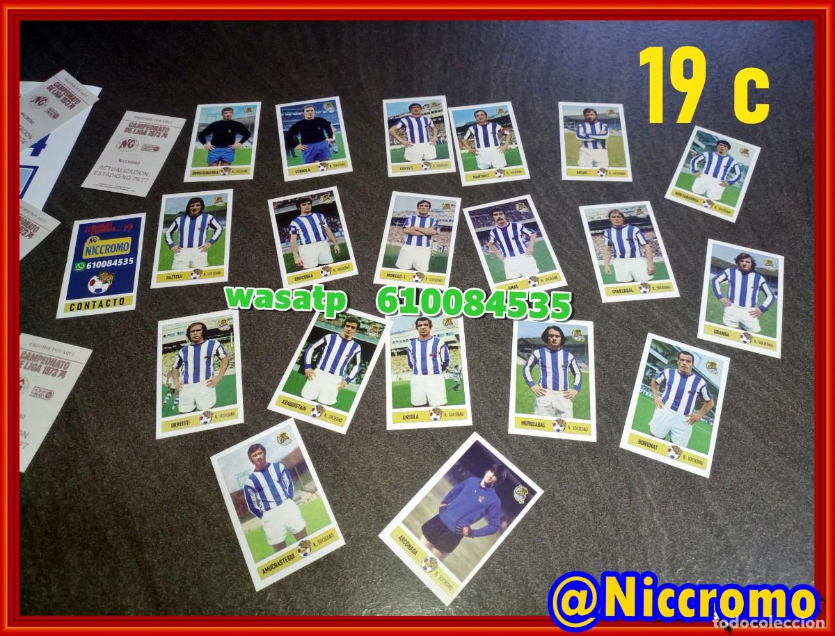 Cromos de f&uacute;tbol: 19 jugadores real sociedad LIGA DE FUTBOL 73 74 cromos editados por Niccromo