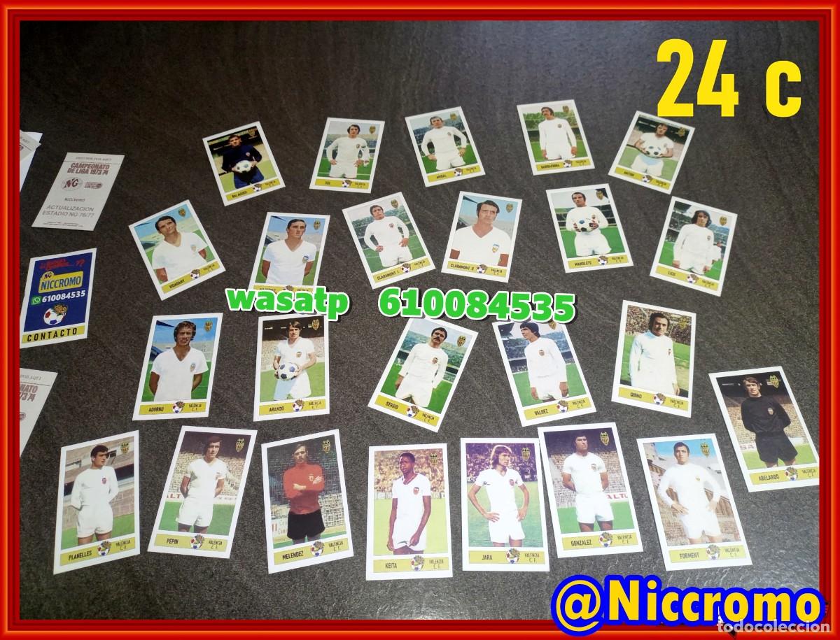 Figurine di Calcio: 24 jugadores valencia LIGA DE FUTBOL 73 74 cromos editados por Niccromo