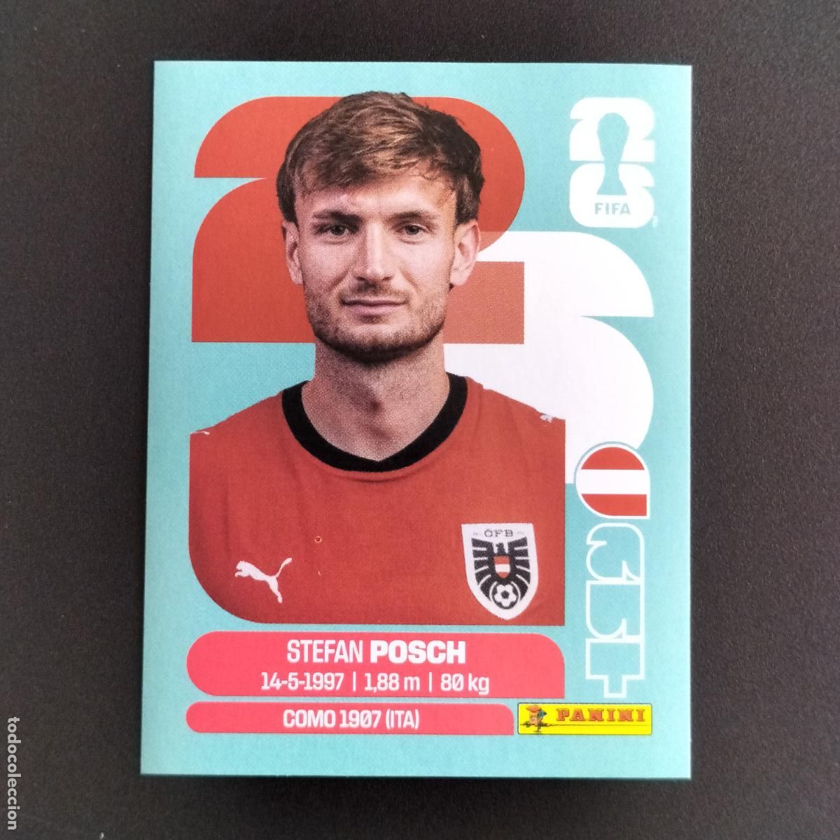 Fu&szlig;ball-Sticker: AUT 7 STEFAN POSCH AUSTRIA CROMOS STICKER MUNDIAL 26 2026 FIFA WORLD CUP PANINI