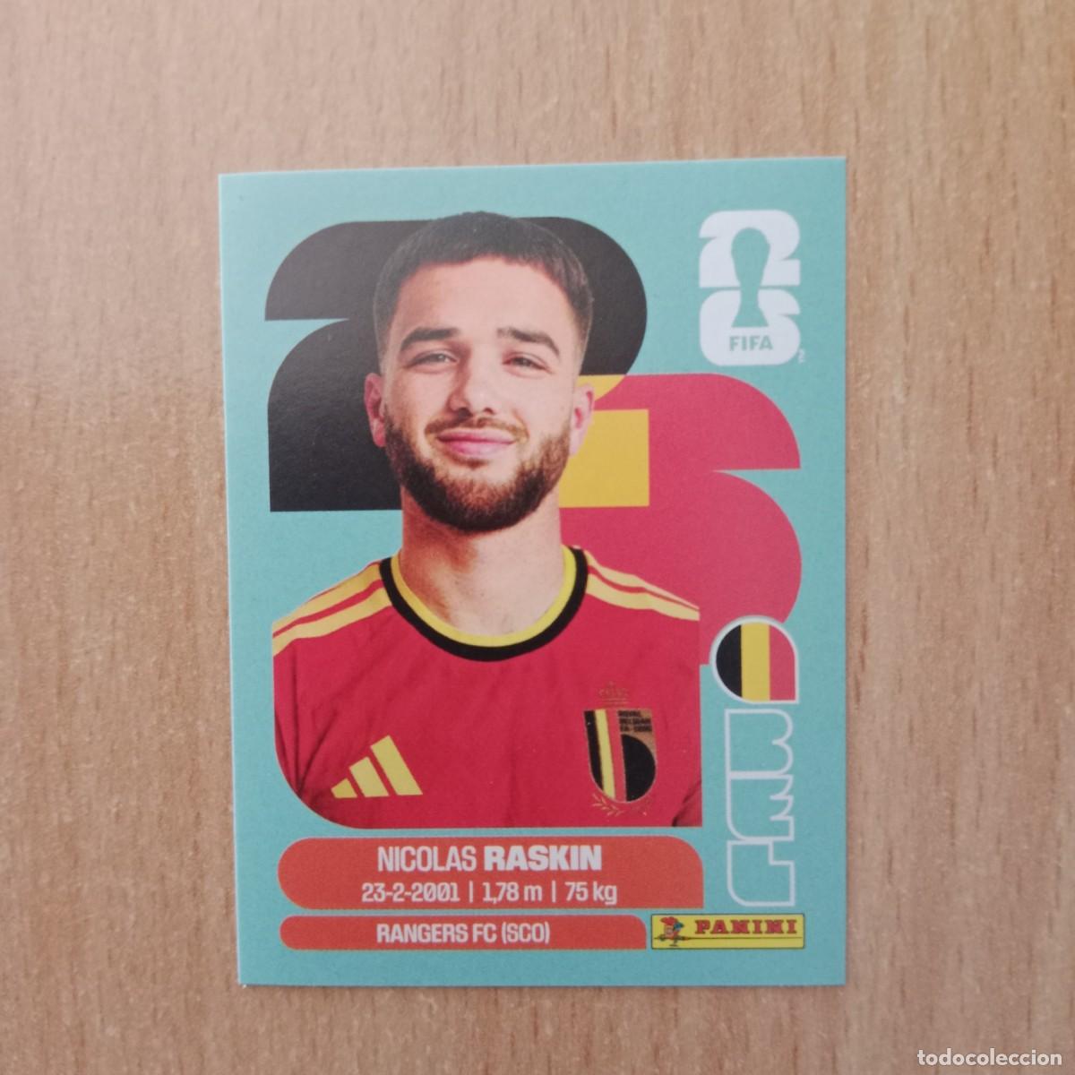 Fu&szlig;ball-Sticker: NICOL&Aacute;S RASKIN , B&Eacute;LGICA , STICKER CROMO N&ordm; BEL 11 , FIFA WORLD CUP 2026 - PANINI - A&Ntilde;O 2026.