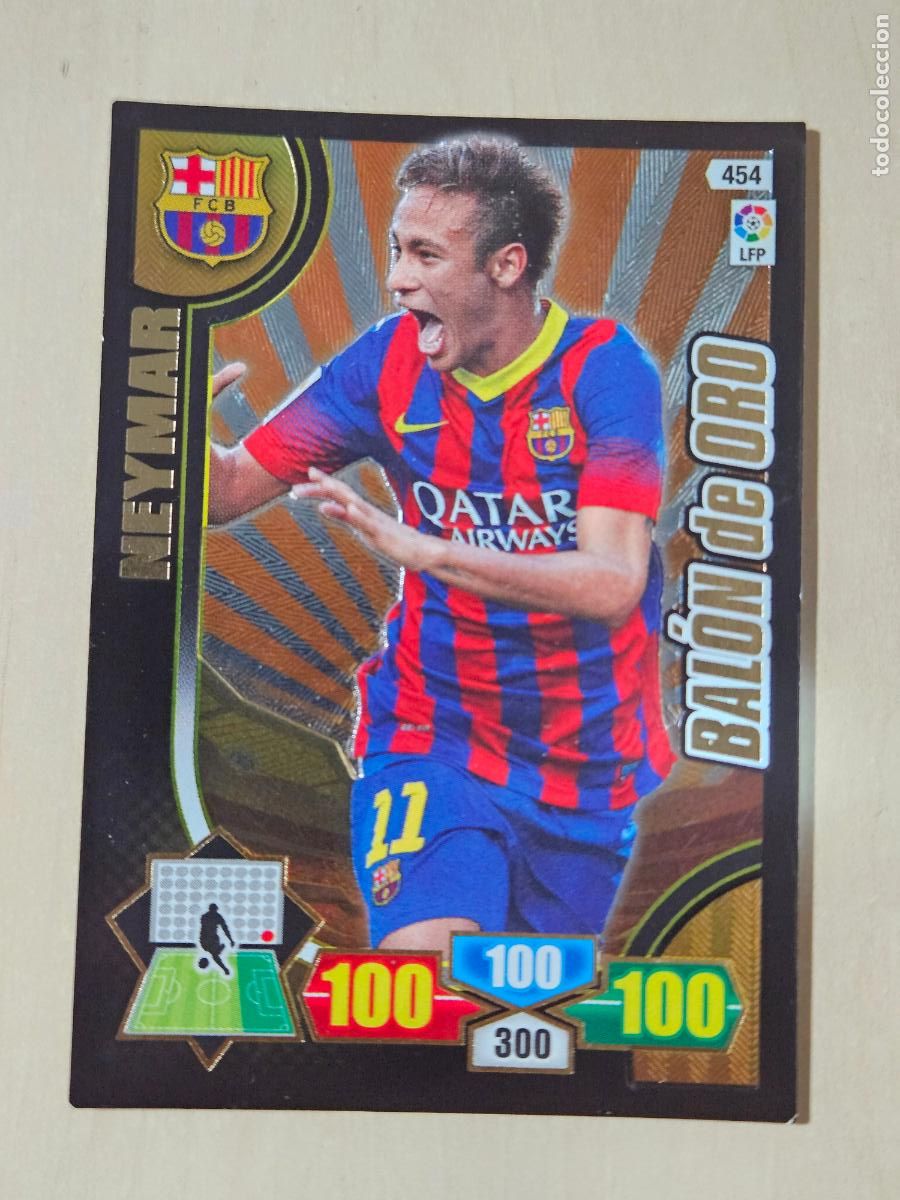Cromos de f&uacute;tbol: FICHA N&ordm; 454 NEYMAR - ADRENALYN 13 14 - PANINI 2013 -14 - CROMO - BALON DE ORO
