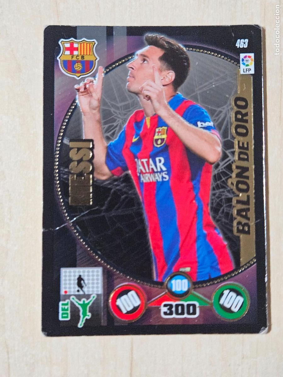 Cromos de f&uacute;tbol: FICHA N&ordm; 463 MESSI - ADRENALYN 14 15 - PANINI 2014 - 15 - CROMO - BALON DE ORO mal estado