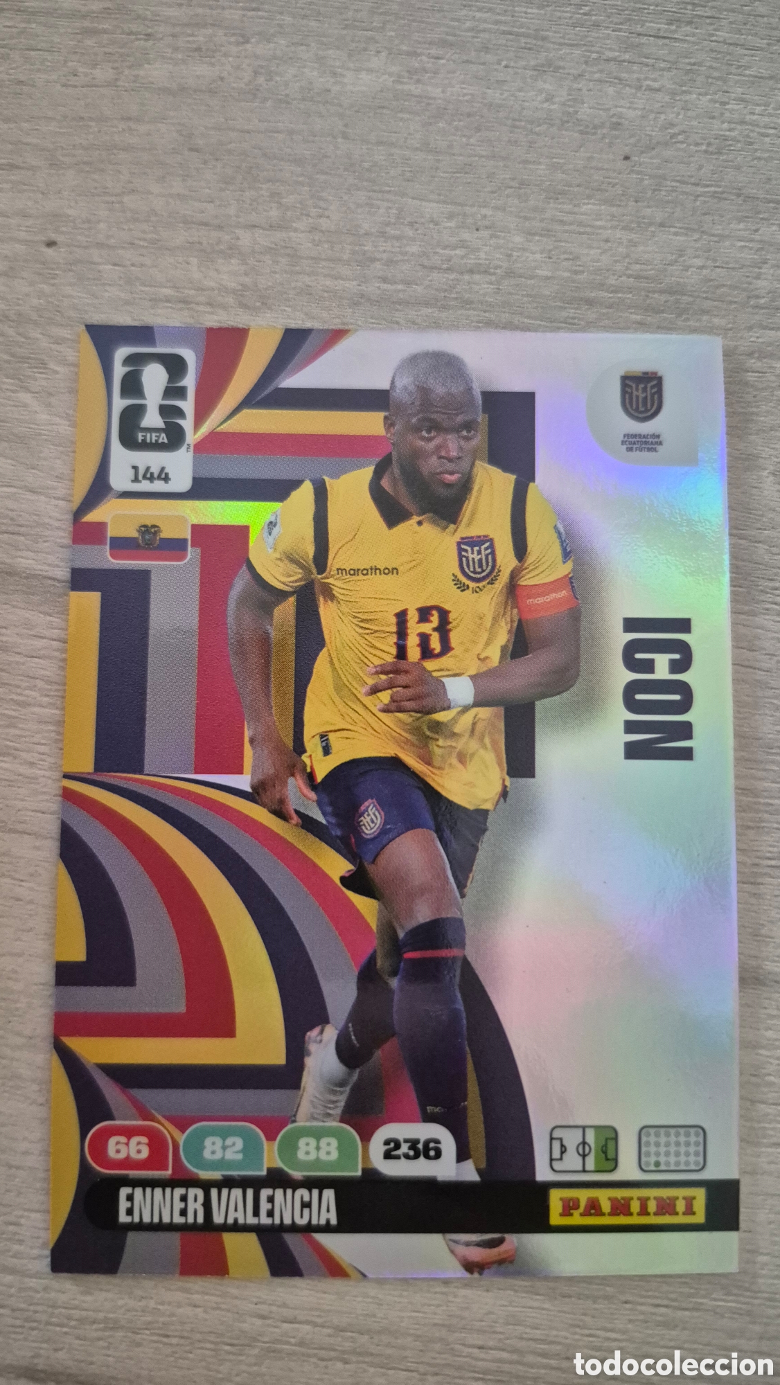 Cromos de f&uacute;tbol: N&deg;144 Icon Ecuador Enner Valencia Adrenalyn FIFA World Cup 2026