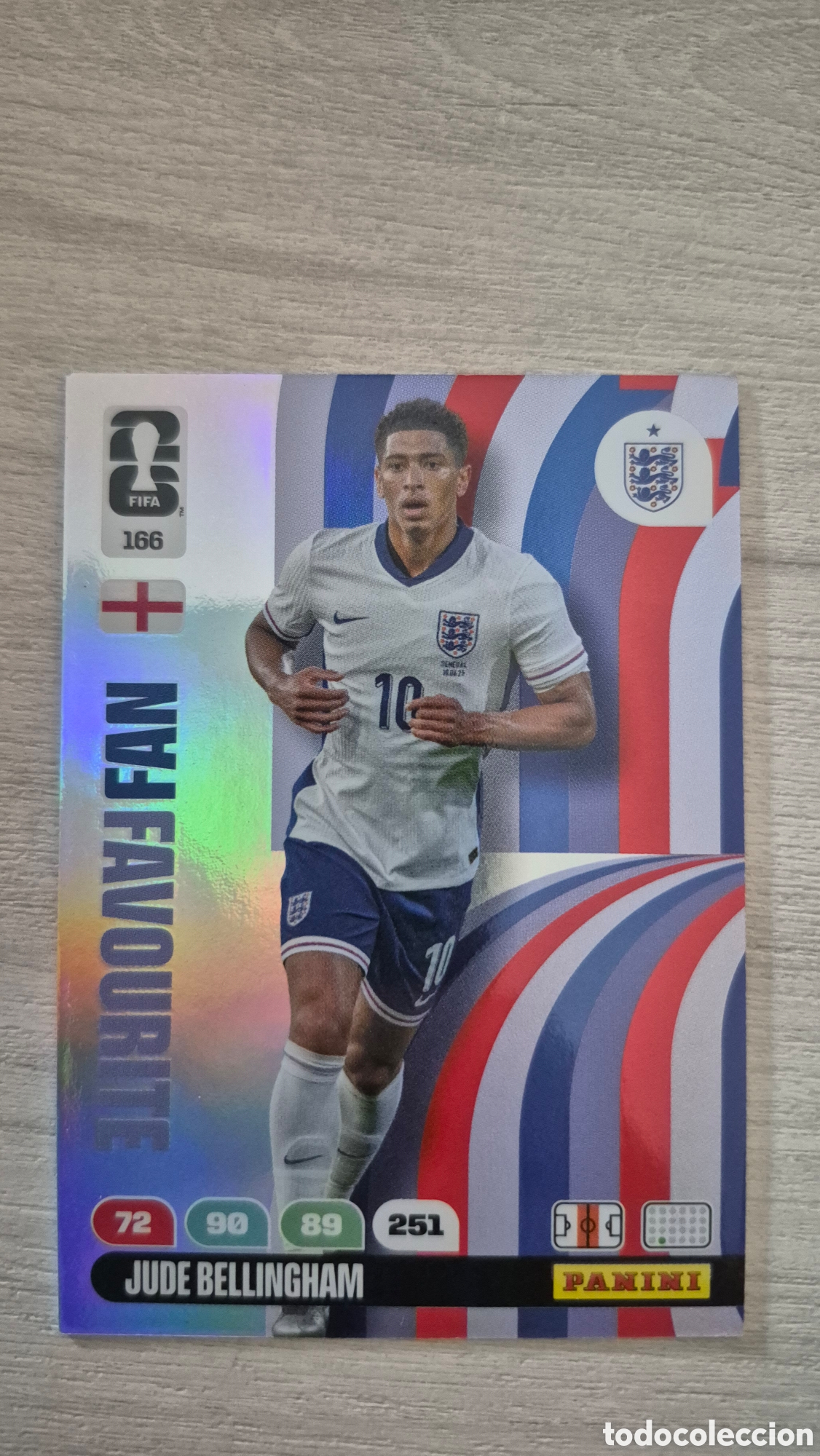Cromos de f&uacute;tbol: N&deg;166 Fan Favourite Inglaterra Jude Bellingham Adrenalyn FIFA World Cup 2026