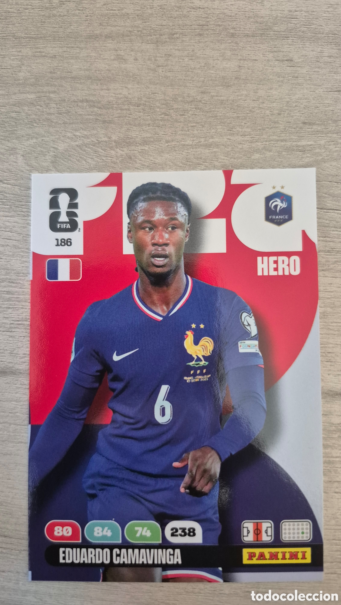 Cromos de f&uacute;tbol: N&deg;186 Francia Eduardo Camavinga Adrenalyn FIFA World Cup 26