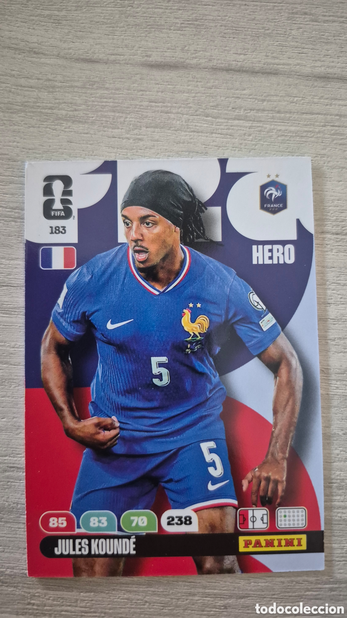 Cromos de f&uacute;tbol: N&deg;183 Francia Jules Kounde Adrenalyn FIFA World Cup 2026