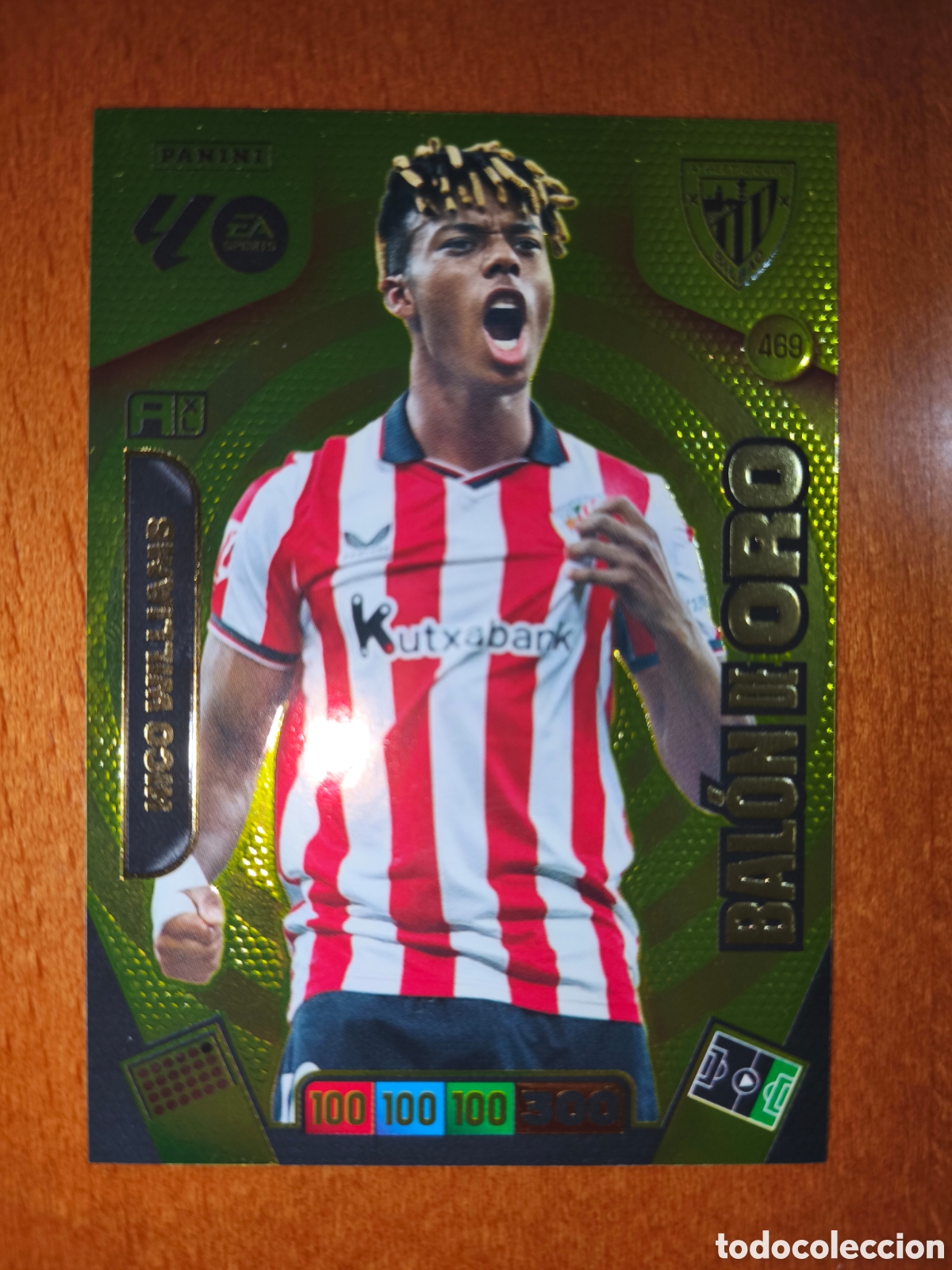 Cromos de f&uacute;tbol: Nico Williams n&deg;469 BALON DE ORO Adrenalyn XL 25/26 Athletic Club