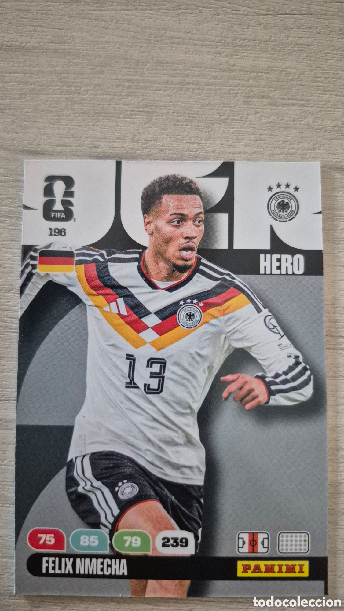 Cromos de f&uacute;tbol: N&deg;196 Alemania F&eacute;lix Nmecha Adrenalyn FIFA World Cup 2026