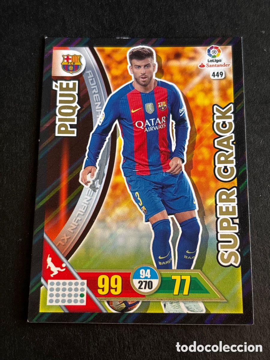 Cromos de f&uacute;tbol: ADRENALYN XL 2016 2017 PANINI N&ordm; 449 PIQUE (FC BARCELONA) SUPER CRACK - CROMO LIGA 16 17 BAR&Ccedil;A