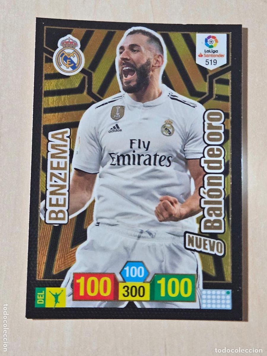 Cromos de f&uacute;tbol: FICHA N&ordm; 519 BENZEMA - ADRENALYN 18 19 - PANINI 2018 - 19 - CROMO - NUEVO BALON DE ORO