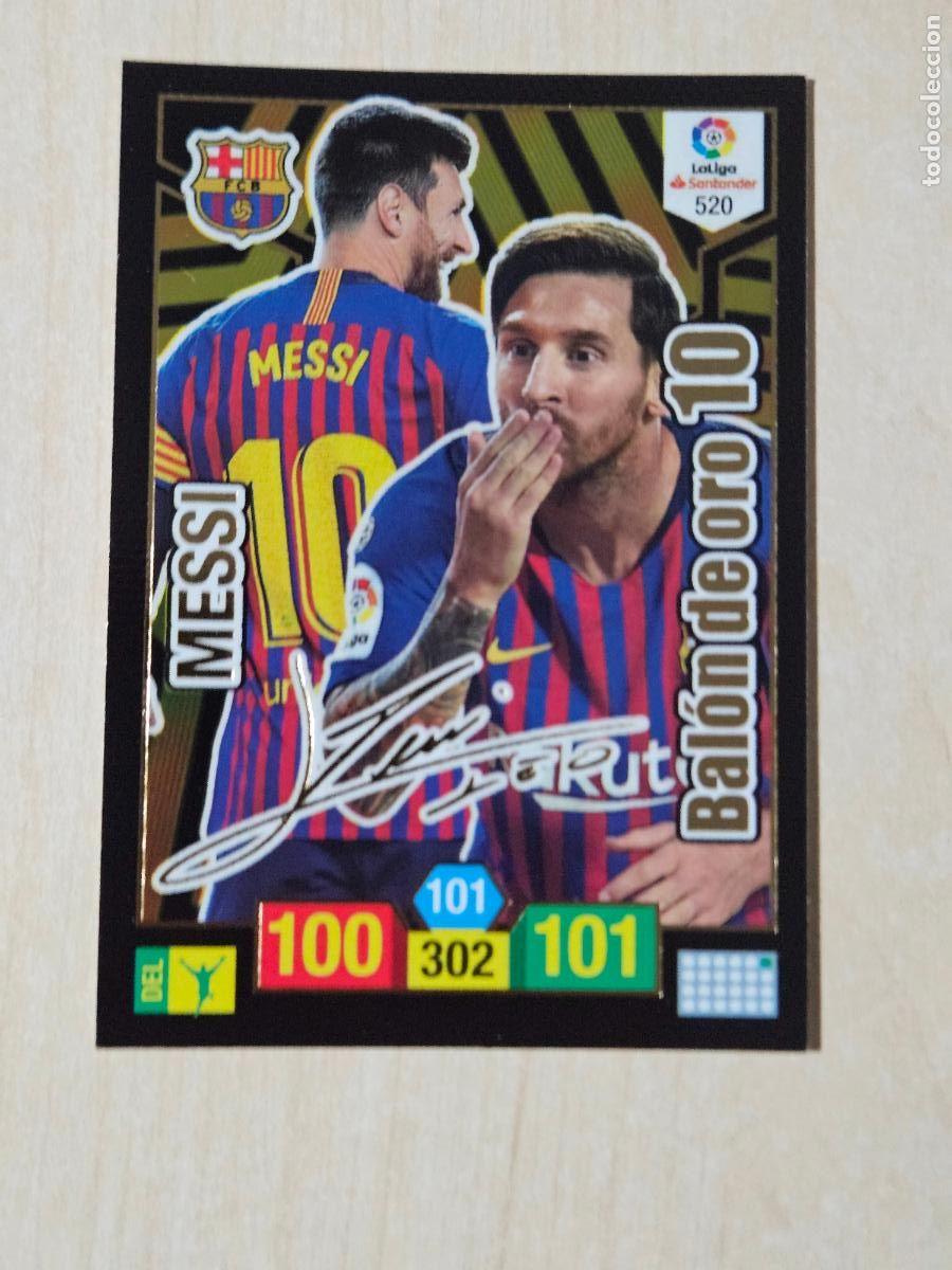 Cromos de f&uacute;tbol: FICHA N&ordm; 520 MESSI - ADRENALYN 18 19 - PANINI 2018 - 19 - CROMO - BALON DE ORO 10 FIRMADO