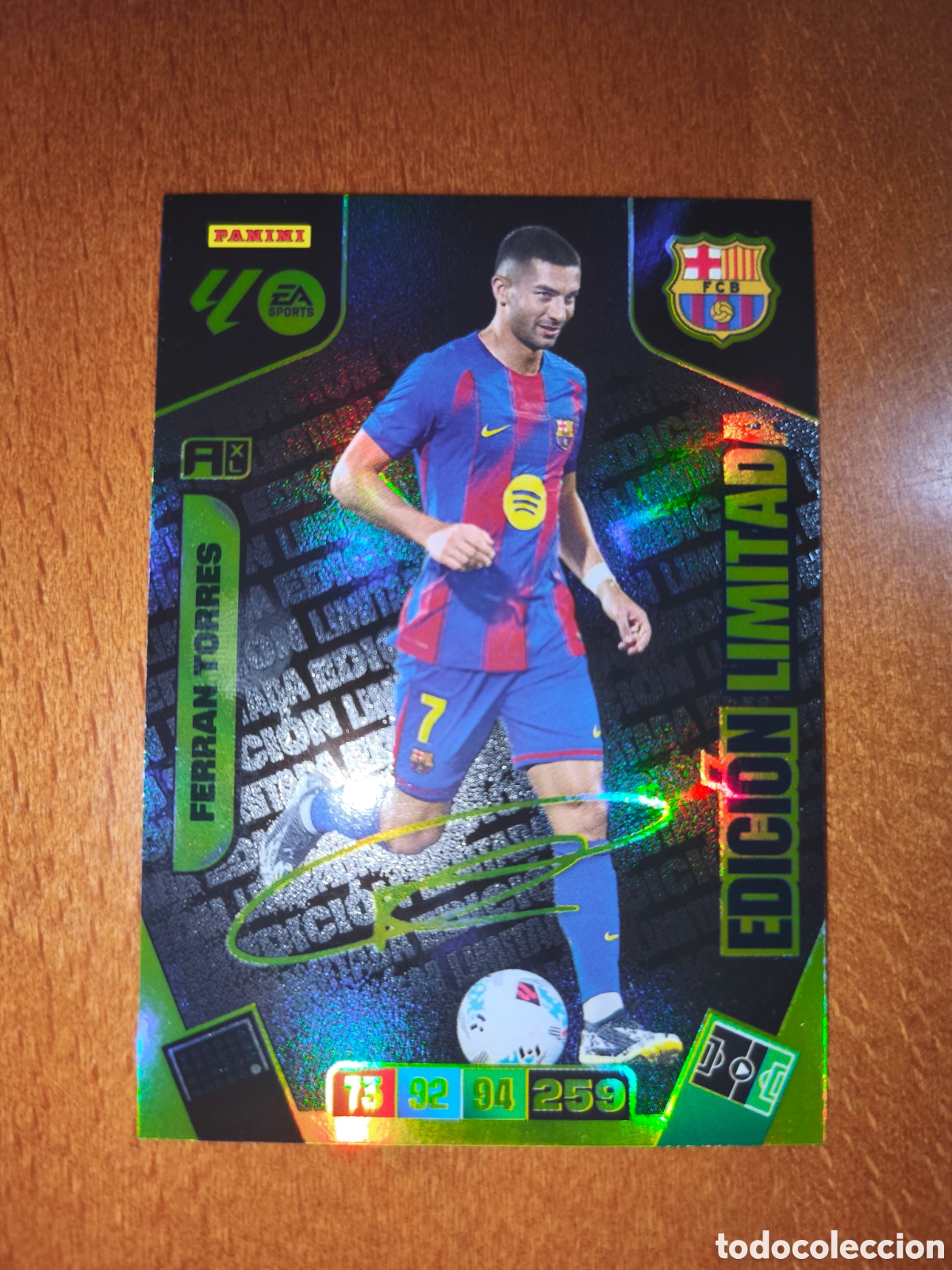 Football Stickers: Ferran Torres Edici&oacute;n limitada FIRMADA Adrenalyn XL 25/26 Barcelona