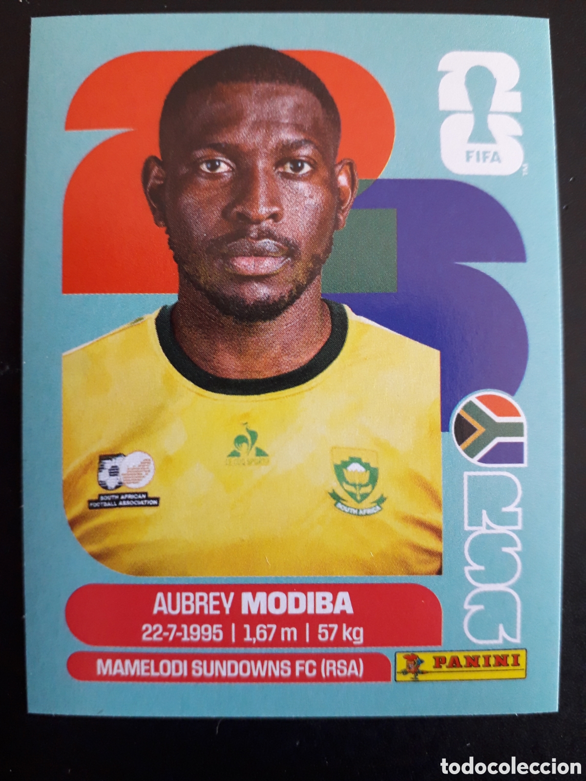 Cromos de f&uacute;tbol: MODIBA SUD&Aacute;FRICA RSA 4 MUNDIAL F&Uacute;TBOL 2026 FIFA WORLD CUP PANINI SIN PEGAR PEDIDO M&Iacute;NIMO 3&euro;