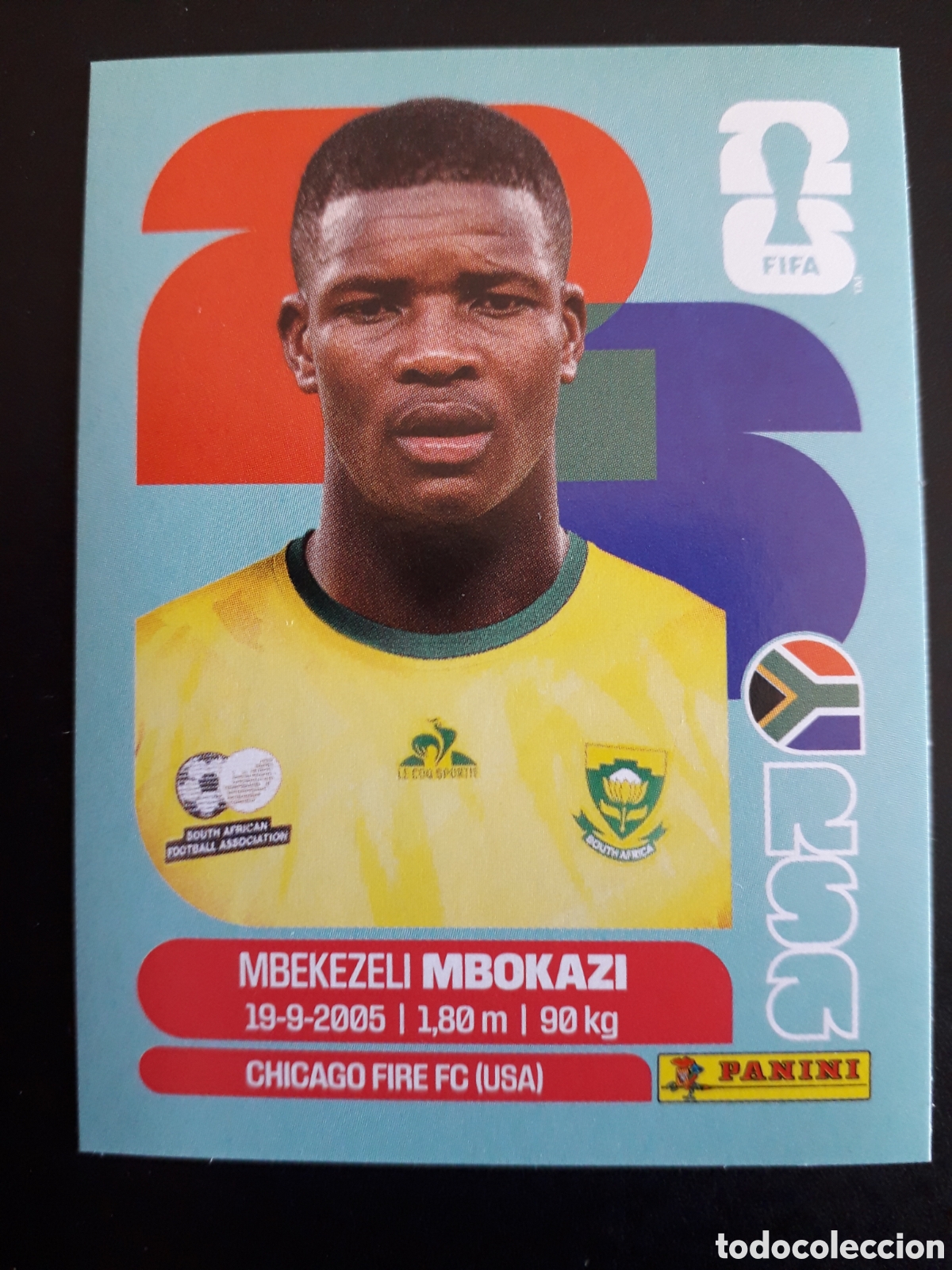 Cromos de f&uacute;tbol: MBOKAZI SUD&Aacute;FRICA RSA 6 MUNDIAL F&Uacute;TBOL 2026 FIFA WORLD CUP PANINI SIN PEGAR PEDIDO M&Iacute;NIMO 3&euro;