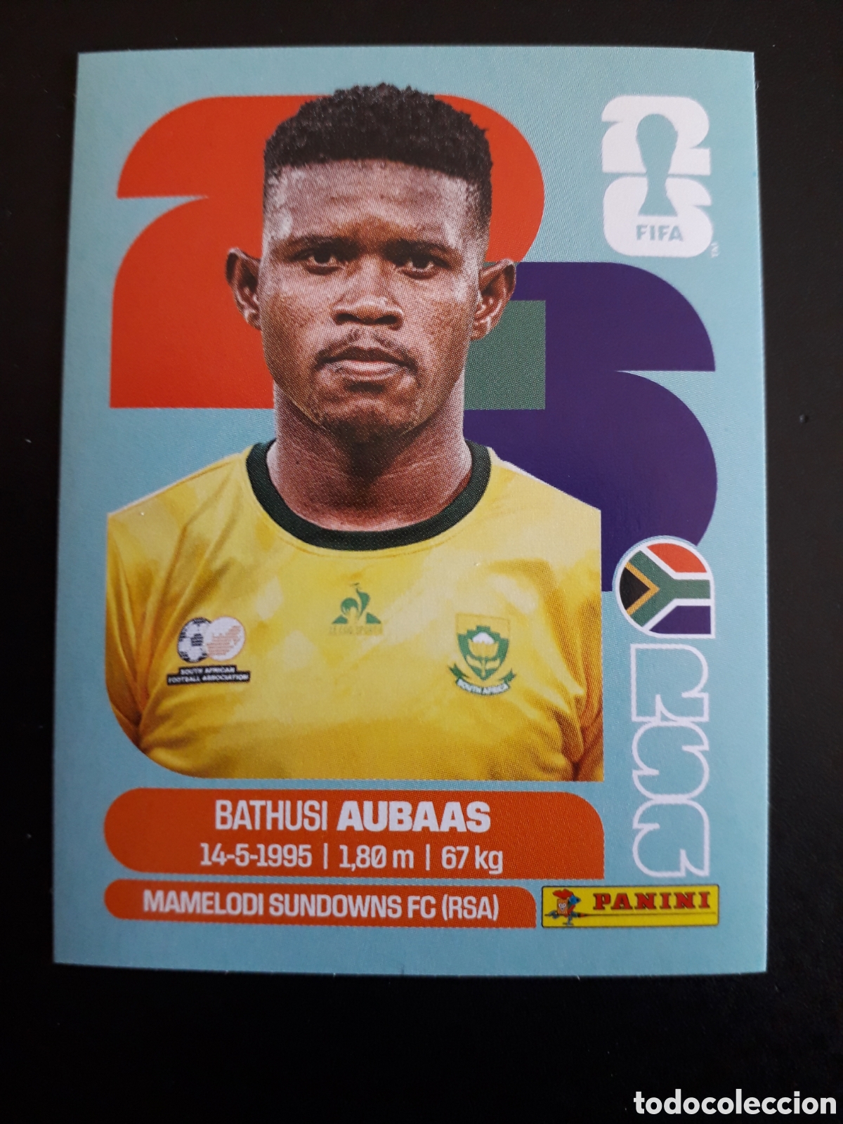 Cromos de f&uacute;tbol: AUBAAS SUD&Aacute;FRICA RSA 14 MUNDIAL F&Uacute;TBOL 2026 FIFA WORLD CUP PANINI SIN PEGAR PEDIDO M&Iacute;NIMO 3&euro;