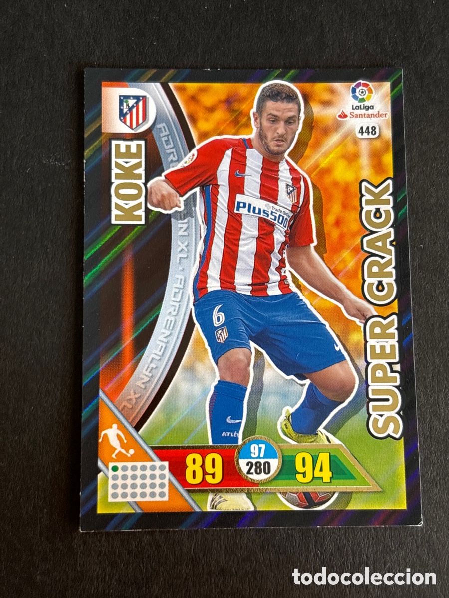 Fu&szlig;ball-Sticker: FICHA N&ordm; 448 KOKE - ADRENALYN 16 17 - PANINI 2016 - 17 - CROMO - SUPER CRACK