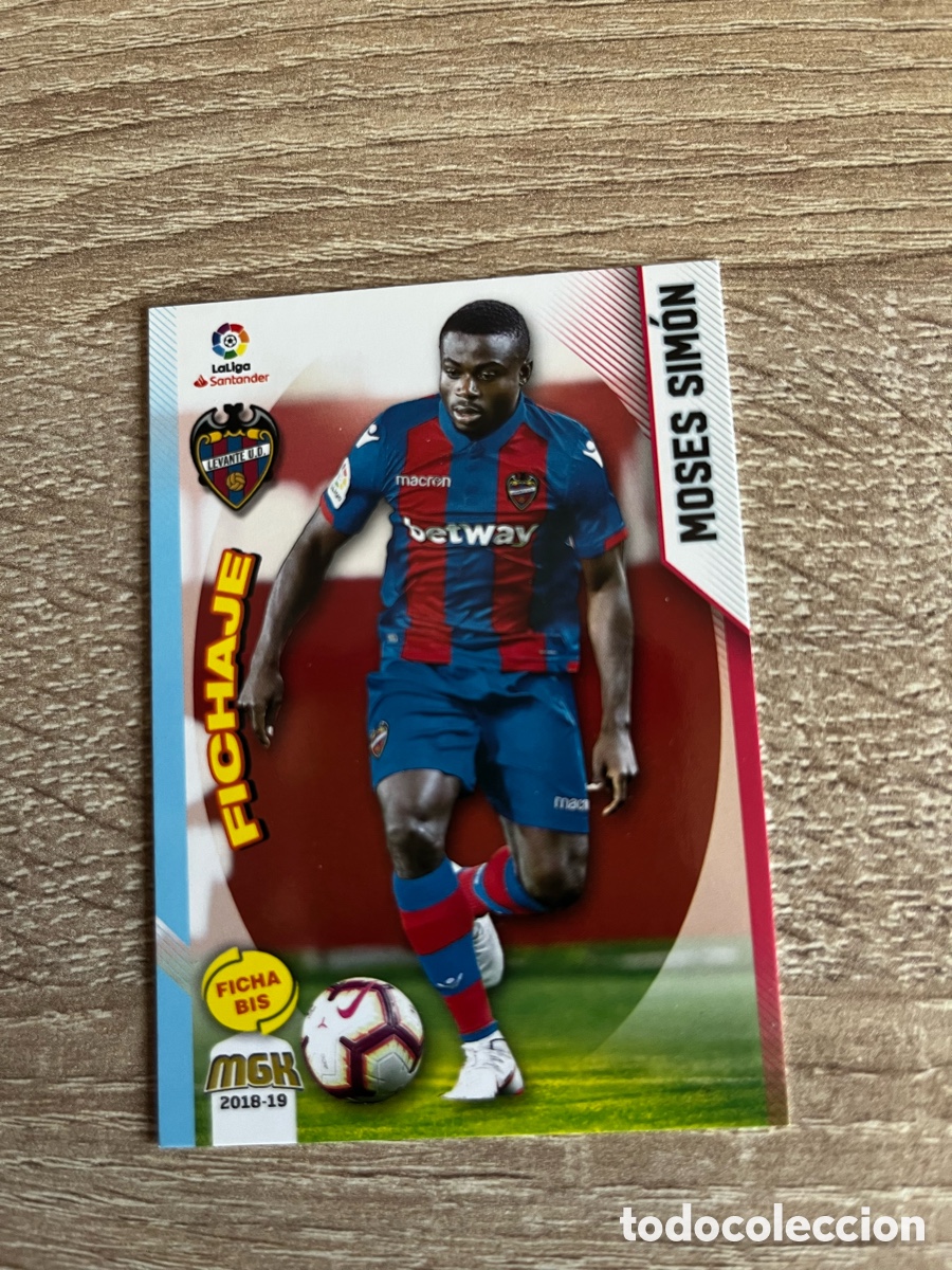 Cromos de Futebol: 340 BIS MOSES SIM&Oacute;N FICHAJE MEGACRACKS MGK 2018 2019 18 19 LEVANTE CF