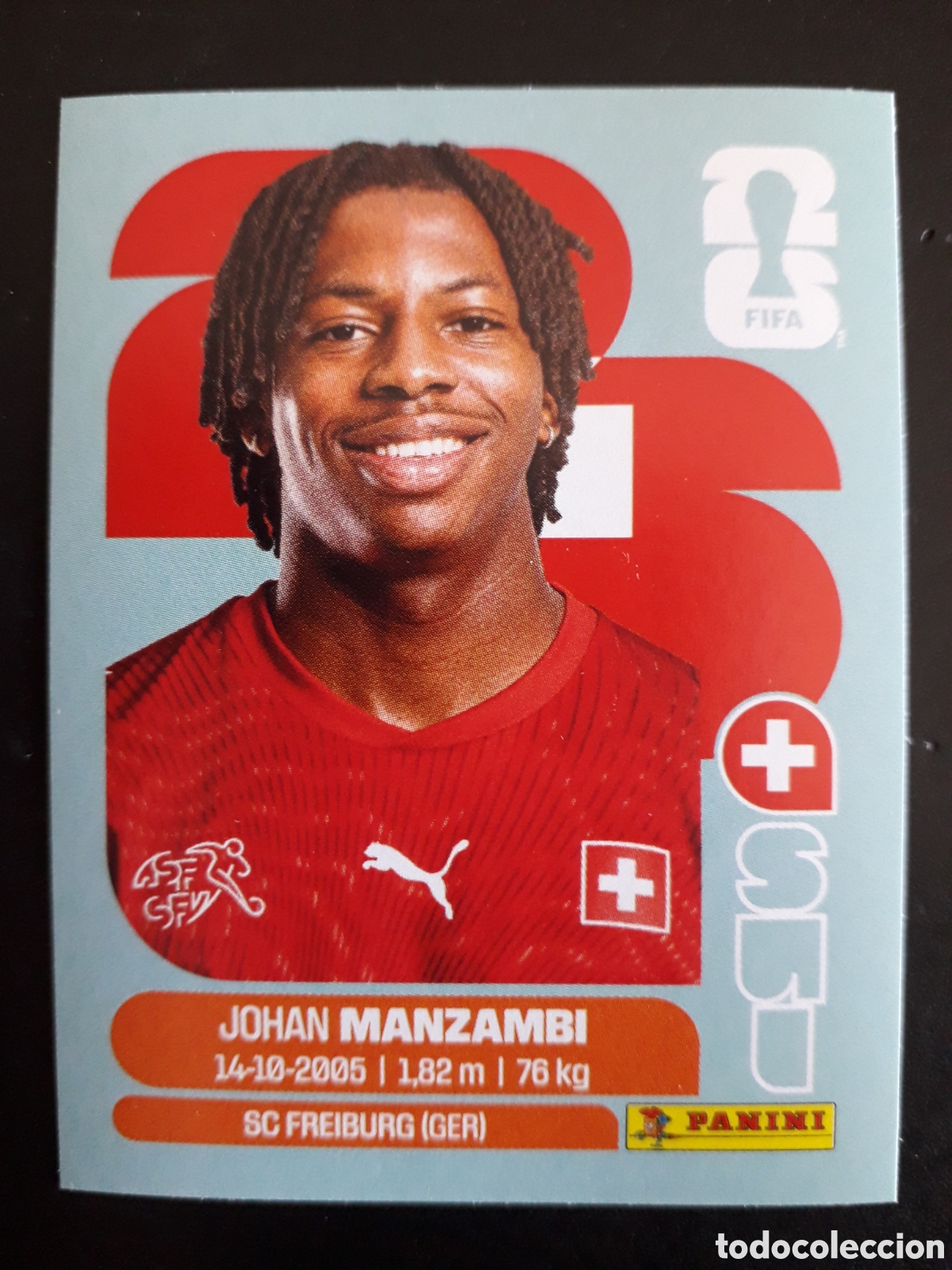 Cromos de f&uacute;tbol: MANZAMBI SUIZA SUI 15 MUNDIAL F&Uacute;TBOL 2026 FIFA WORLD CUP PANINI SIN PEGAR PEDIDO M&Iacute;NIMO 3&euro;