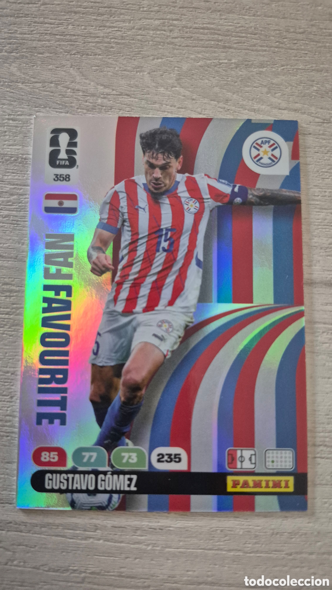 Cartes &agrave; collectionner de Football: N&deg;358 Fan Favourite Paraguay Gustavo G&oacute;mez Adrenalyn FIFA World Cup 2026