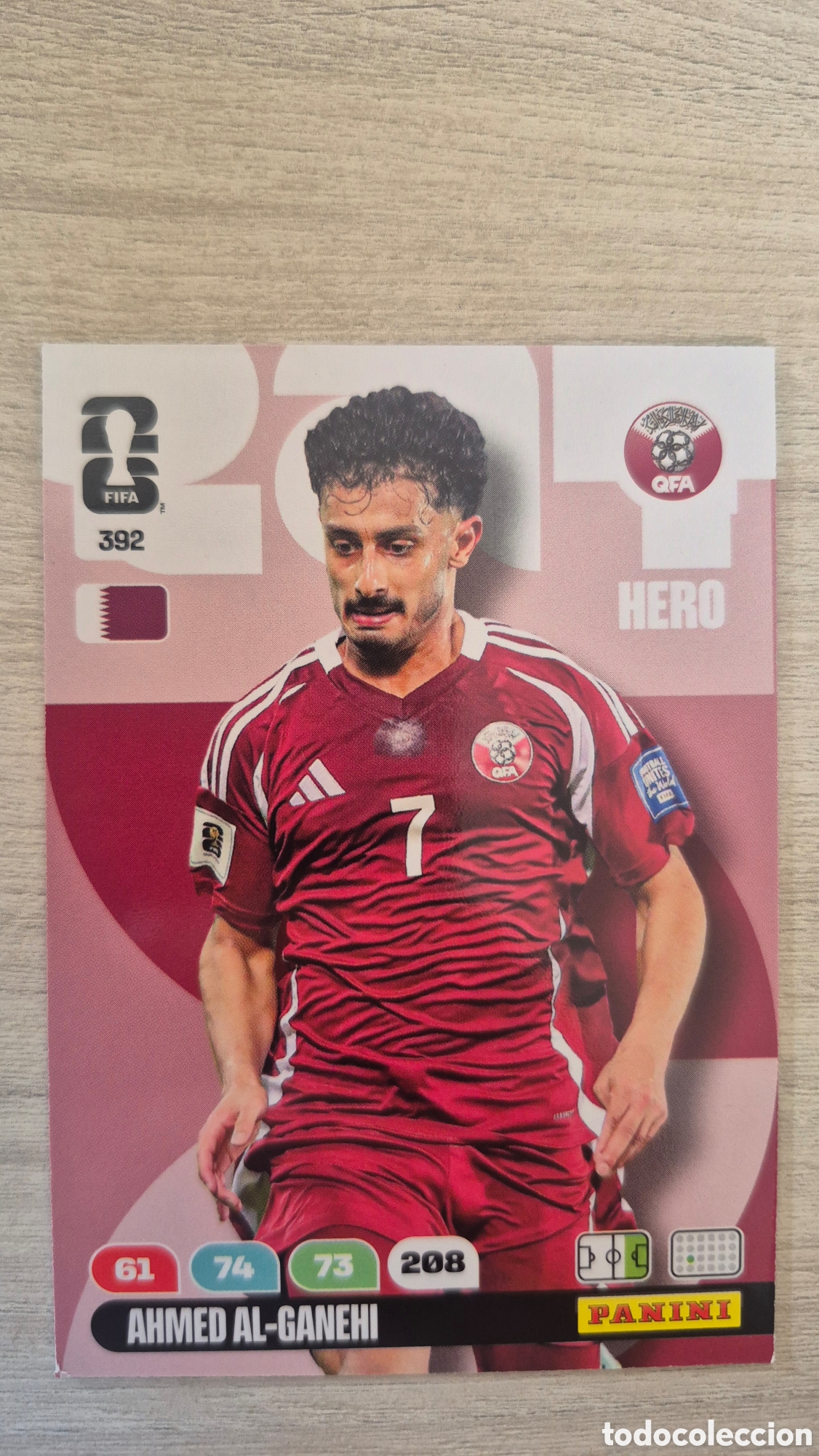 Figurine di Calcio: N&deg;392 Qatar Ahmed Al-Ganehi Adrenalyn FIFA World Cup 26
