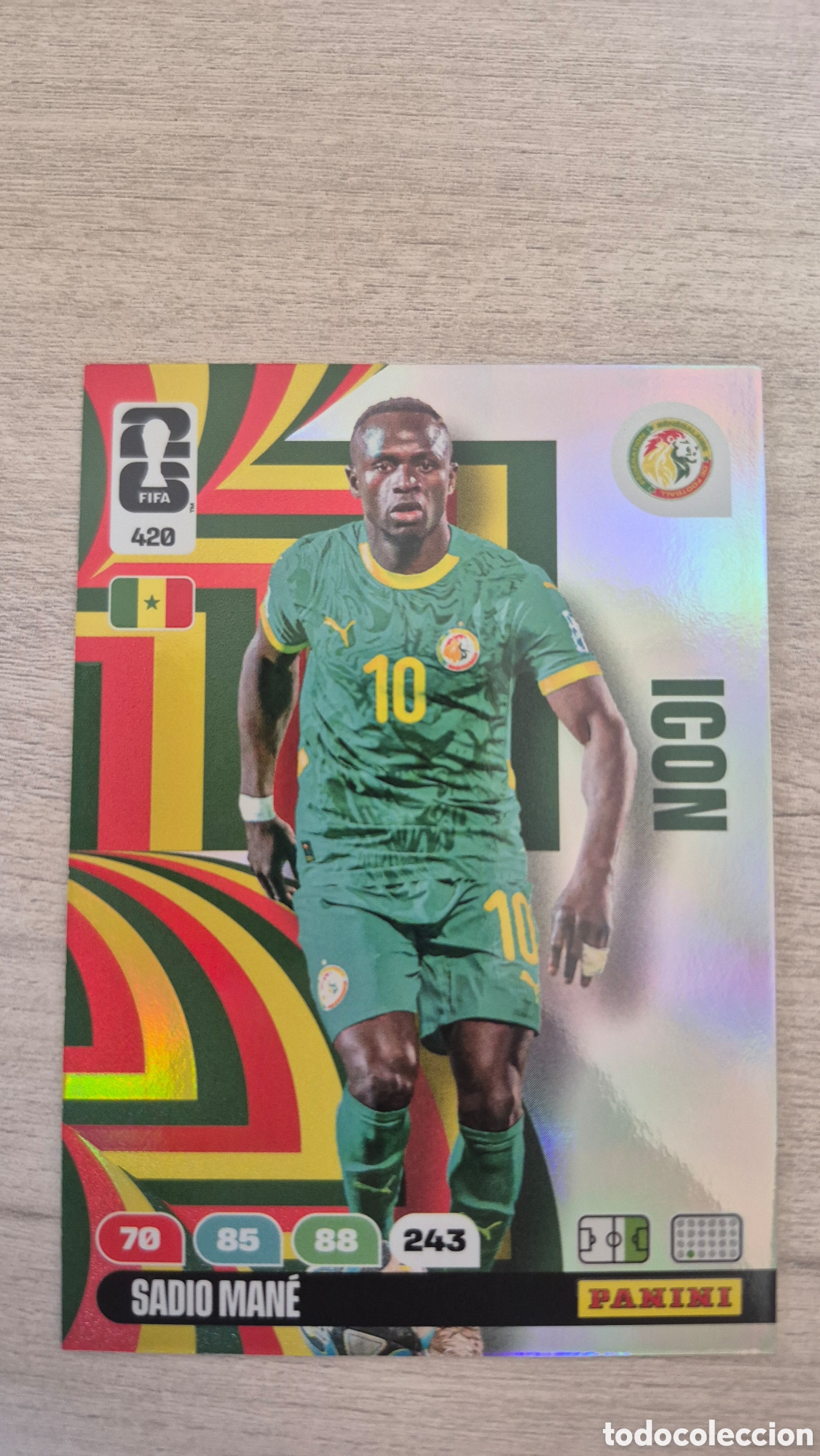 Figurine di Calcio: N&deg;420 Icon Senegal Sadio Mane Adrenalyn FIFA World Cup 26