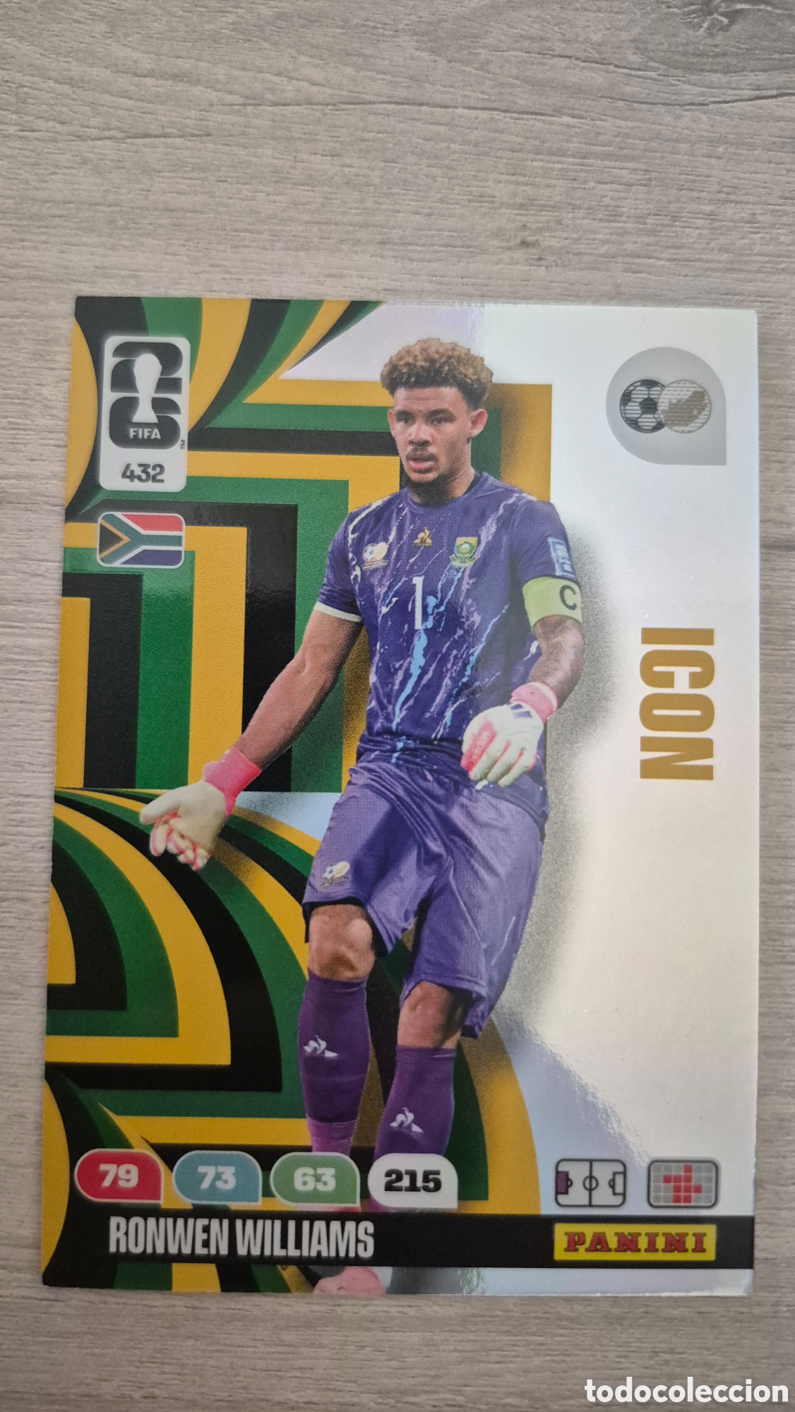 Cromos de f&uacute;tbol: N&deg;432 Icon Sud&aacute;frica Ronwen Williams Adrenalyn FIFA World Cup 2026