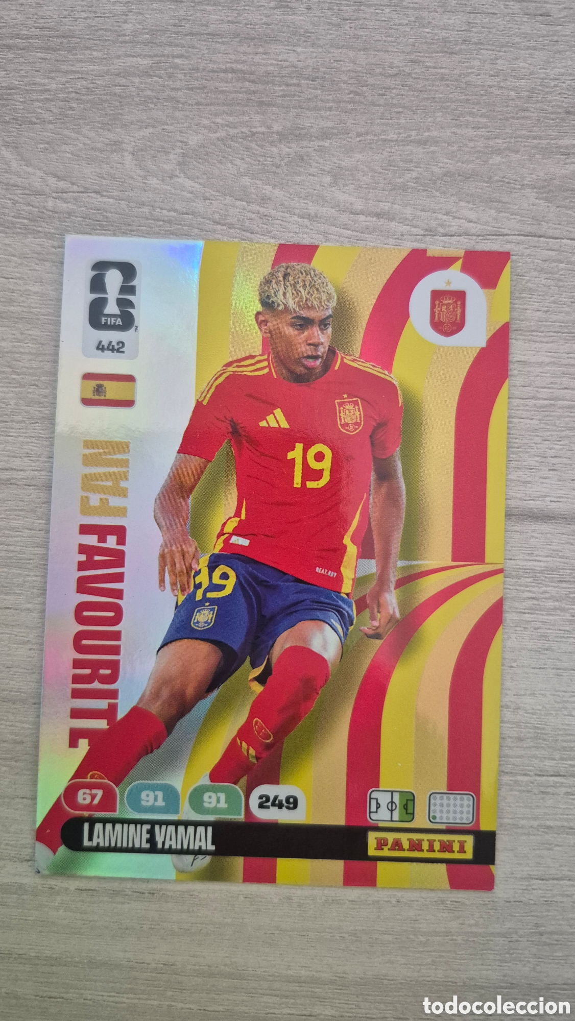 Cromos de f&uacute;tbol: N&deg;442 Fan Favourite Espa&ntilde;a Lamine Yamal Adrenalyn FIFA World Cup 2026