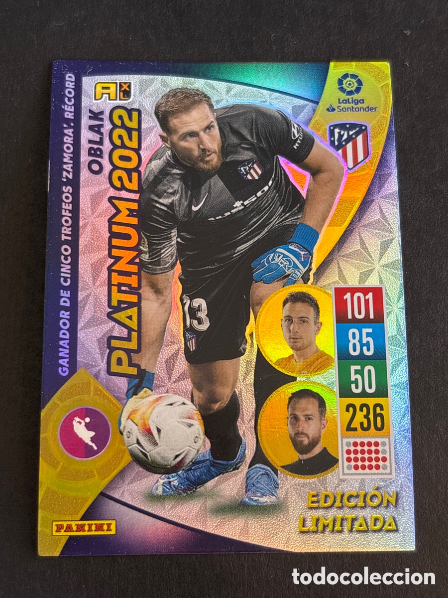 Figurine di Calcio: JAN OBLAK (Platinum | Edicion Limitada) - Atletico Madrid 2021/2022 - Panini Adrenalyn Card 21/22